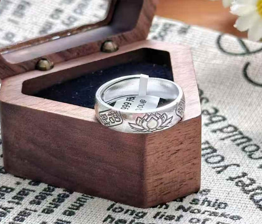 S925 Sterling Silver Lotus Ring | Prosperity - Inspired Auspicious Design