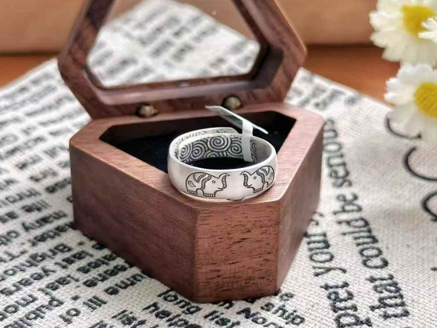 Pure Silver Elephant Ring
