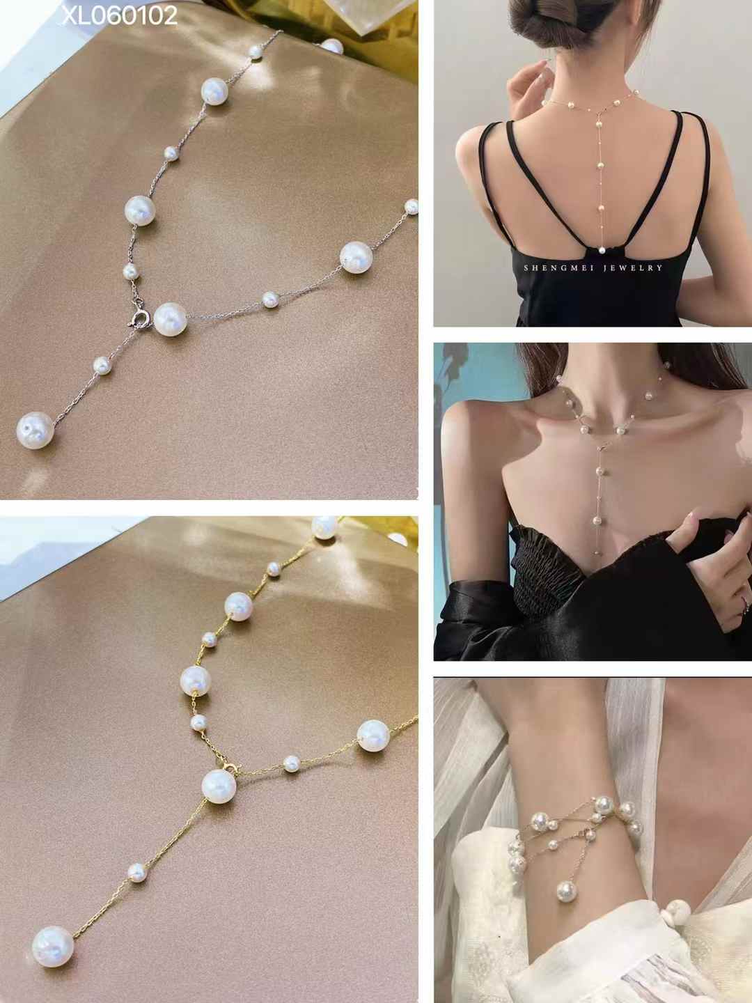 Convertible Pearl Lariat Necklace | Front - to - Back Glam, Timeless Versatility