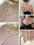 Convertible Pearl Lariat Necklace | Front - to - Back Glam, Timeless Versatility