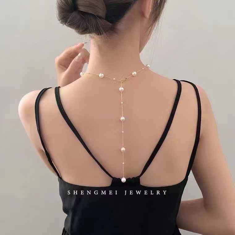 Convertible Pearl Lariat Necklace | Front - to - Back Glam, Timeless Versatility