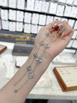 S925 Sterling Silver Laser - Etched Clover Bracelet | Lucky Charm Elegance