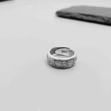 S925 Sterling Silver Lotus & Six - Syllable Mantra Ring | Vintage Spiritual Charm