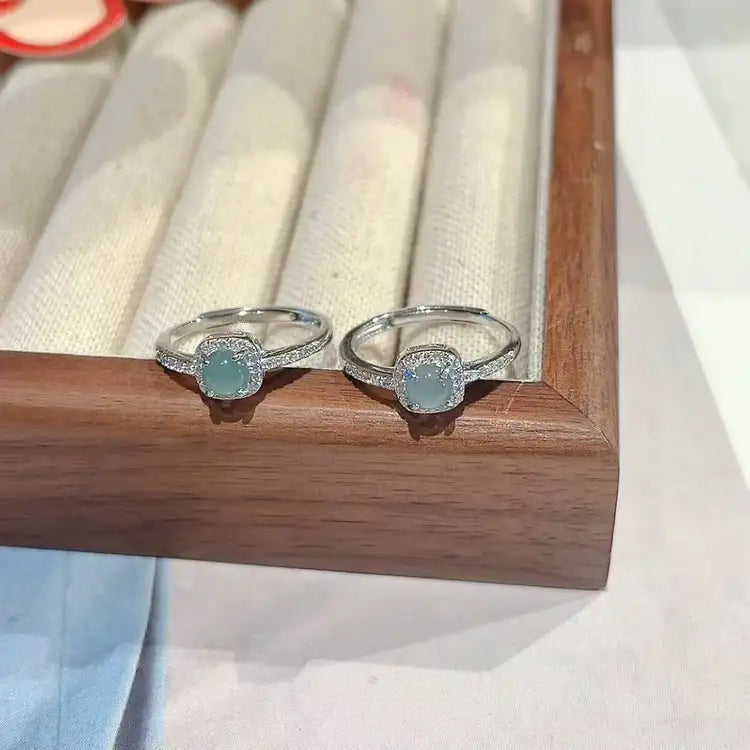 925 Silver, Jadeite, Artificial Diamonds | 💎 I’m absolutely captivated by the beauty of this jadeite ring collection!