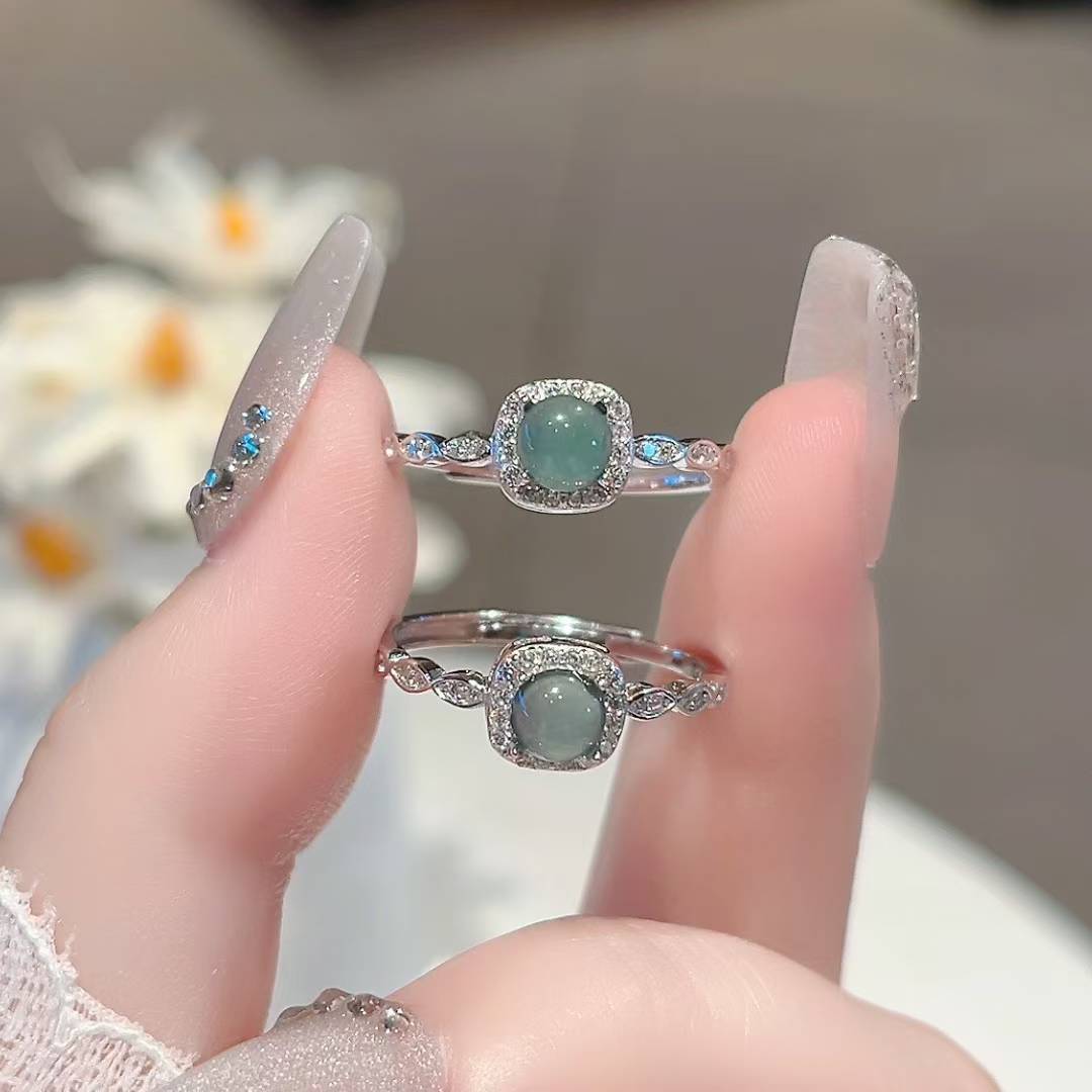 925 Silver, Jadeite, Artificial Diamonds | 💎 I’m absolutely captivated by the beauty of this jadeite ring collection!