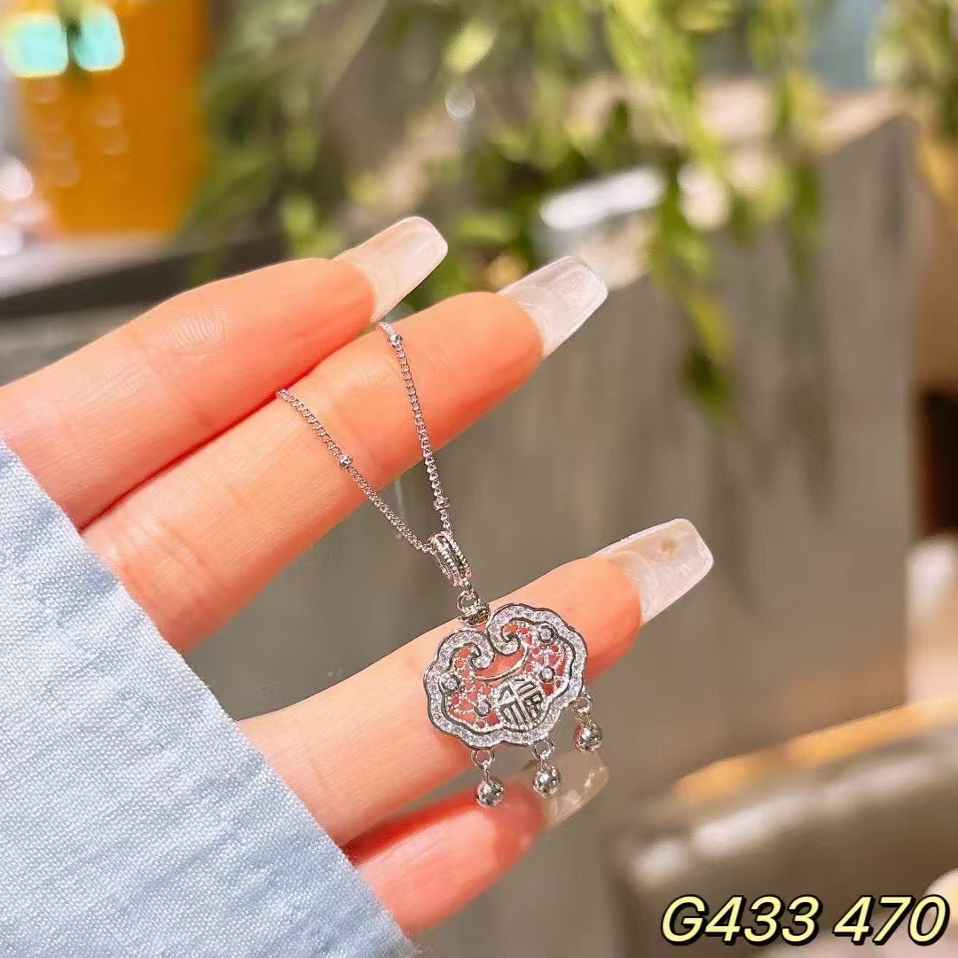 925 Silver | New Chinese-Style "Fu" Character Collarbone Chain