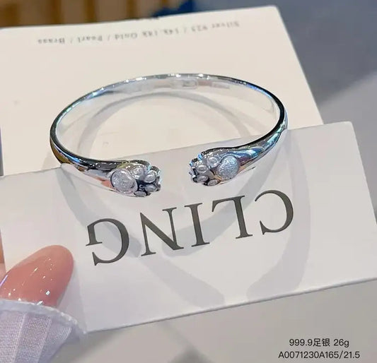 999.9 Fine Silver 26g | 🐾 Cat Paw Silver Bracelet is here!