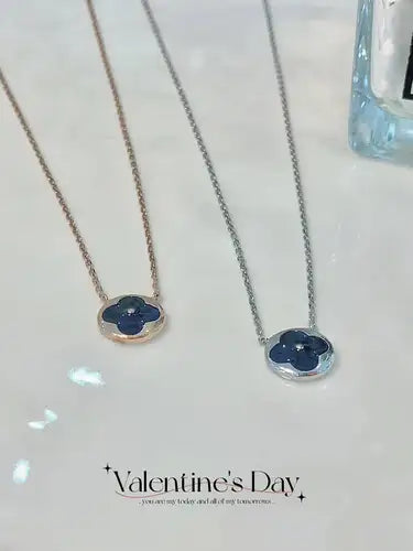 925 Silver, 18K Gold | This blue little flower necklace is beautiful enough to make your heart flutter 💙