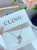 925 Silver, Artificial Diamonds | This "Butterfly Diamond-Inlaid Necklace" welds the fairy-like charm onto you