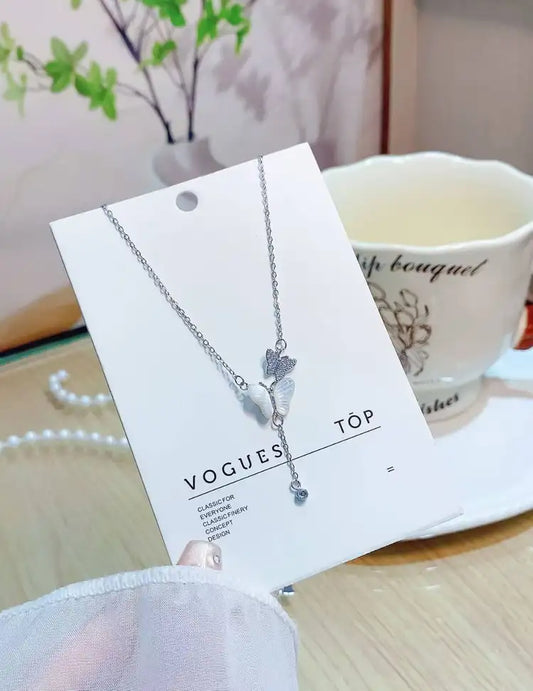 925 Silver, Mother-of-Pearl | This double butterfly necklace is sweet enough to bubble ✨