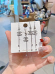 925 Silver, Artificial Diamonds | The Chanel-style stud earrings weld elegance onto your face