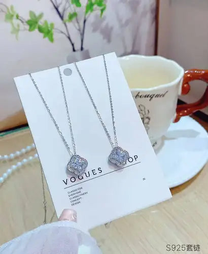 925 Silver + Lab-Grown Diamond | Asked About Nonstop! This Diamond Cube-Sugar Necklace ✨ Shines So Bright It Takes Your Breath Away