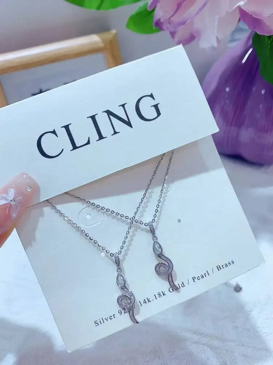 925 Silver, Artificial Diamonds | Snake-shaped Necklace