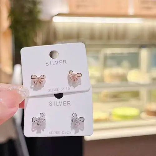 925 Silver | 🎀 Lock sweetness by your ears! S925 Silver Bow Stud Earrings