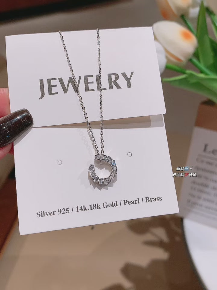 Artificial Diamonds, 925 Silver | Snake-shaped Diamond Necklace, VVS Artificial Diamonds