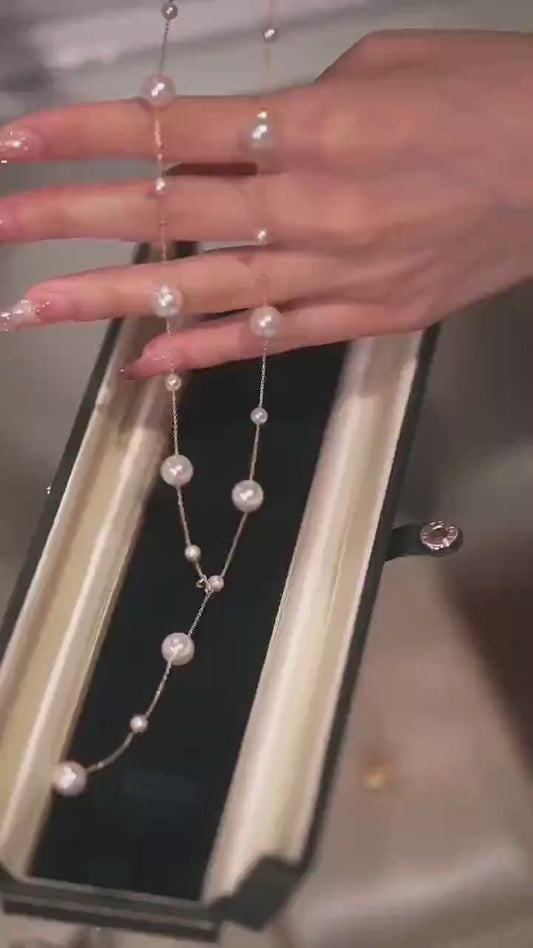 Convertible Pearl Lariat Necklace | Front - to - Back Glam, Timeless Versatility